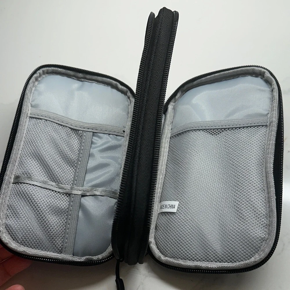 NEW Tech Zippered Organizer Travel Case In Black
